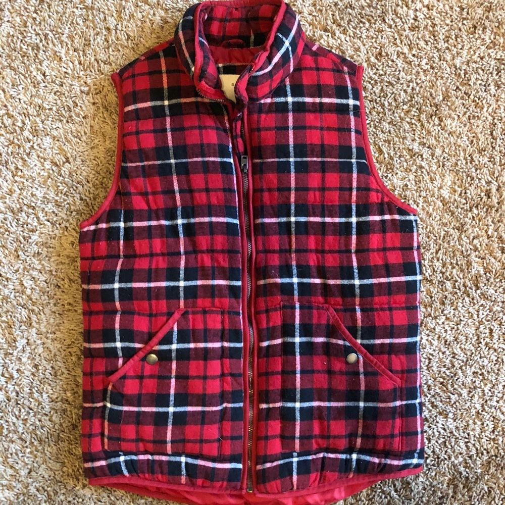 Red plaid vest